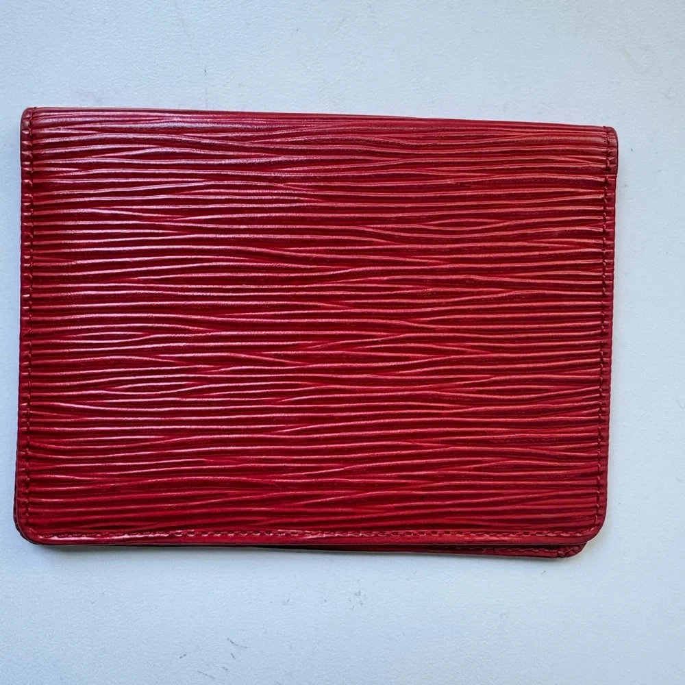 Louis Vuitton Red Epi Leather Card Holder / Bifold ID Wallet - Picture 3 of 6